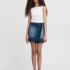 Ichi Twiggy Washed Blue Skirt -Fashion Clothing IchiTwiggyWashedBlueSkirt2