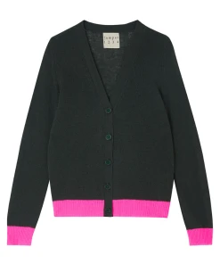 Jumper1234 Contrast Khaki Cardigan