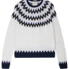 Jumper1234 Val Navy Marble Zigzag Knit