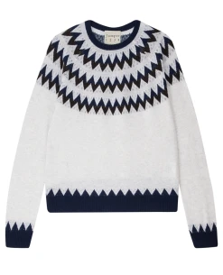 Jumper1234 Val Navy Marble Zigzag Knit