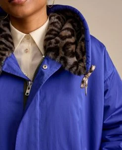 Bellerose Laos Blue Coat -Fashion Clothing Laos Blue Coat Close Biscuit Clothing