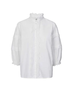 Lollys Laundry Faye White Shirt -Fashion Clothing LollysLaundryFayeWhiteBlouse 3