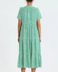 Lollys Laundry Freddy Flower Print Dress -Fashion Clothing LollysLaundryFreddyGreenFlowerPrintDress 4