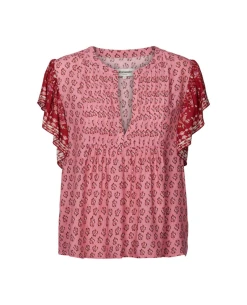 Lollys Laundry Isabel Pink Top -Fashion Clothing LollysLaundryIsabelPinkTop