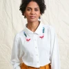Lowie Checked Embroidered Blouse 1 Lowie Checked Embroidered Blouse -Fashion Clothing LowieEmbroideredBlouse