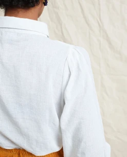 Lowie Checked Embroidered Blouse -Fashion Clothing LowieEmbroideredBlouse 3