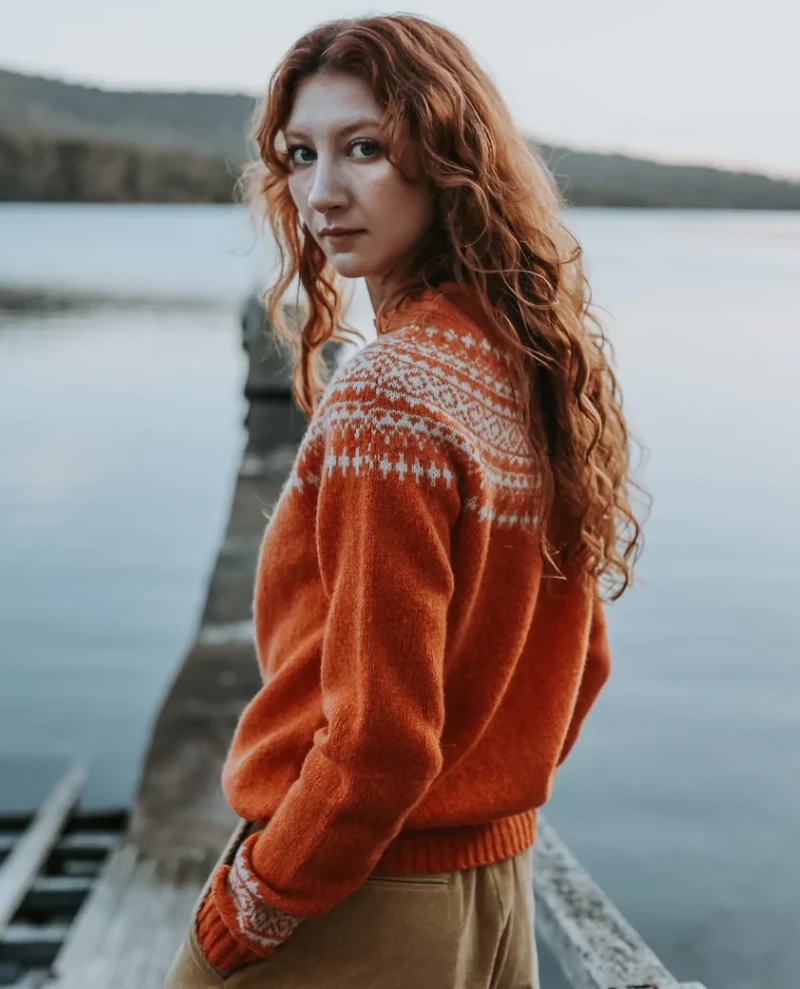 Lowie Lambswool Snow Orange Jumper 4 Lowie Lambswool Snow Orange Jumper - Image 2