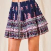 Mabe Flori Print Indigo Mini Skirt -Fashion Clothing MabeFloriPrintIndigoMiniSkirt1