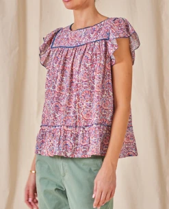 Mabe Maya Print Multicolor Top -Fashion Clothing MabeMayaPrintMulticolorTop2