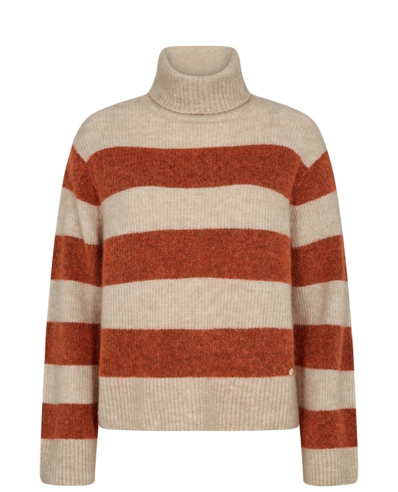 Mos Mosh Aidy Thora Stripe Ochre Rollneck Knit 4 Mos Mosh Aidy Thora Stripe Ochre Rollneck Knit - Image 2