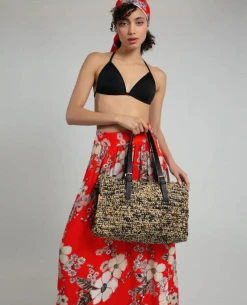 Nooki Katie Shopper Natural Black Bag -Fashion Clothing NookiKatieShopperNaturalBlackBag1