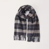 Part Two Kecita Navy Check Scarf -Fashion Clothing Part Two Navy Kecita Scarf Biscuit Clothing