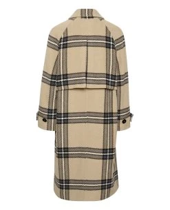 Part Two Rima Neutral Check Coat -Fashion Clothing Part Two Rima Check Jacket B Biscuit Clothing