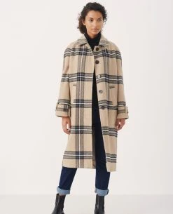Part Two Rima Neutral Check Coat