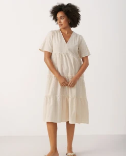 Part Two Pam Pearled Ivory Dress