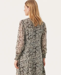 Part Two Rinette Black Dress -Fashion Clothing PartTwoRinetteBlackLeafPrintDress 3