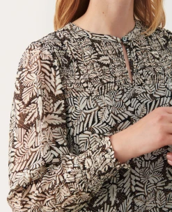 Part Two Rinette Black Dress -Fashion Clothing PartTwoRinetteBlackLeafPrintDress 4