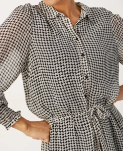 Part Two Thulla Black Houndstooth Dress -Fashion Clothing PartTwoThullaDress 2