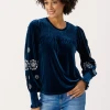 Part Two Tian Velvet Moonlit Ocean Blouse 1 Part Two Tian Velvet Moonlit Ocean Blouse -Fashion Clothing PartTwoTianTop 2