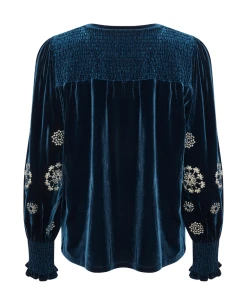 Part Two Tian Velvet Moonlit Ocean Blouse 11 Part Two Tian Velvet Moonlit Ocean Blouse -Fashion Clothing PartTwoTianTop 5