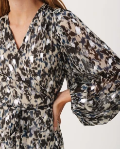 Part Two Triana Texture Silver Dress -Fashion Clothing PartTwoTrianaTexturedDress 3