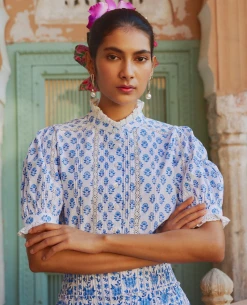 Pink City Prints Vera Sky Buta Blouse