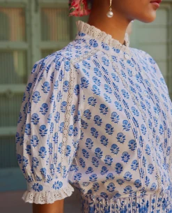 Pink City Prints Vera Sky Buta Blouse -Fashion Clothing PinkCityPrintsSkyButaVeraBlouse 2