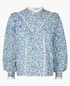 Pink City Prints Florence Sky Florentine Blouse -Fashion Clothing PinkCityPrints 3