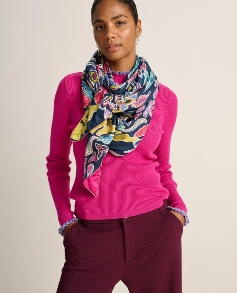 Pom Amsterdam Double Full Glow Blue Scarf 5 Pom Amsterdam Double Full Glow Blue Scarf - Image 3