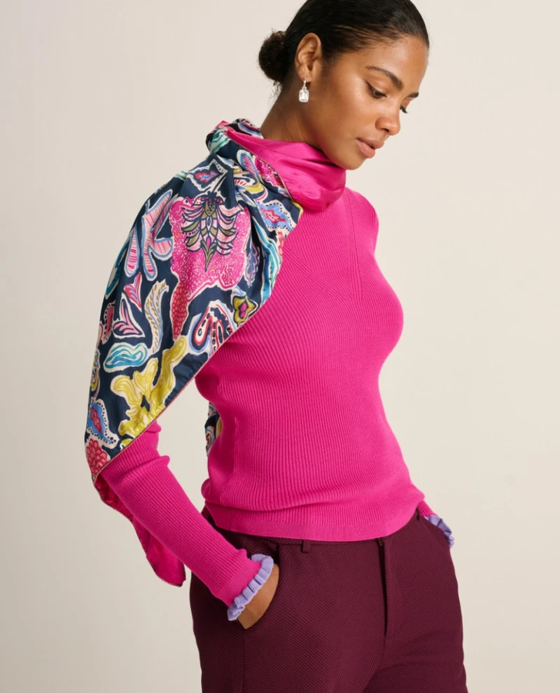 Pom Amsterdam Double Full Glow Blue Scarf 3 Pom Amsterdam Double Full Glow Blue Scarf