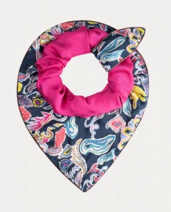 Pom Amsterdam Double Full Glow Blue Scarf 10 Pom Amsterdam Double Full Glow Blue Scarf -Fashion Clothing PomAmsterdamDoubleFullGlowDeepBlueScarfScarf 4