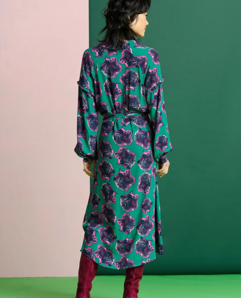 Pom Amsterdam Flower Pop Pink Green Dress 6 Pom Amsterdam Flower Pop Pink Green Dress - Image 4