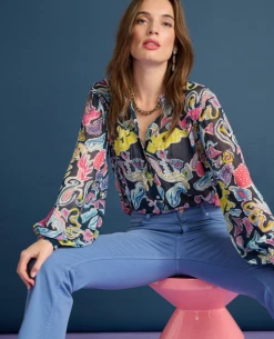 Pom Amsterdam Fill Glow Deep Blue Blouse