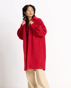 Pom Amsterdam Scarlet Red Coat -Fashion Clothing PomAmsterdamScarletRedCoat 2