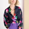 Pom Amsterdam Violets Blue Blouse -Fashion Clothing PomAmsterdamVioletsBlouse