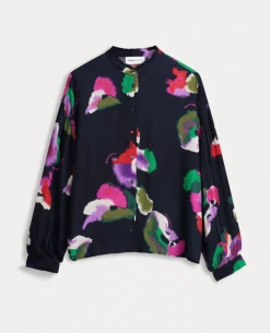 Pom Amsterdam Violets Blue Blouse -Fashion Clothing PomAmsterdamVioletsBlouse 5