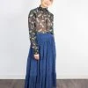 Primrose Park Erin Dark Floral Skirt -Fashion Clothing Primrose Park Erin Dark Florals Skirt Front Biscuit Clothing