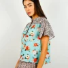 Primrose Park Dani Blooms Blue Leo Blouse -Fashion Clothing PrimroseParkDaniBloomsBlueLeoBlouse