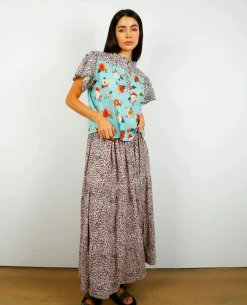 Primrose Park Dani Blooms Blue Leo Blouse -Fashion Clothing PrimroseParkDaniBloomsBlueLeoBlouse 3