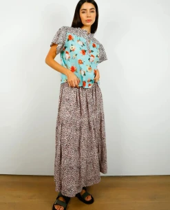 Primrose Park Dani Blooms Blue Leo Blouse -Fashion Clothing PrimroseParkDaniBloomsBlueLeoBlouse 4