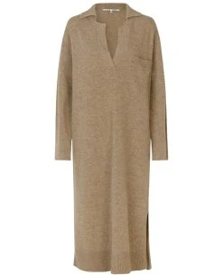 Second Female Jagoda Brown Knit Dress -Fashion Clothing Second Female Jagoda Brown Knit Dress Front Biscuit Clothing