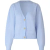 Second Female Brooky Brunnera Blue Knit Puff Cardigan