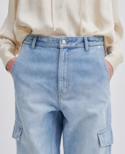 Second Female Sanja Blue Cargo Trousers 8 Second Female Sanja Blue Cargo Trousers -Fashion Clothing SecondFemaleSandjaCargTrousers 3