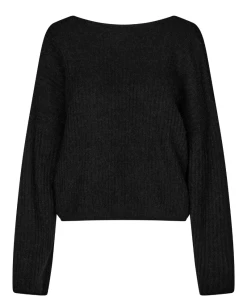 Second Female Ymma Black Knit -Fashion Clothing SecondFemaleYmmaOpenBackBlackKnit