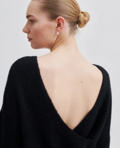 Second Female Ymma Black Knit -Fashion Clothing SecondFemaleYmmaOpenBackBlackKnit 4