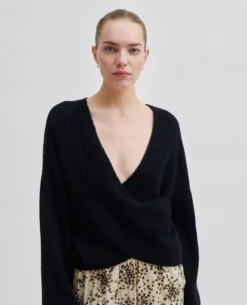 Second Female Ymma Black Knit -Fashion Clothing SecondFemaleYmmaOpenBackBlackKnit 6