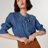 Seventy And Mochi Daisy Indigo Blue Denim Blouse 2 Seventy And Mochi Daisy Indigo Blue Denim Blouse -Fashion Clothing Seventy MochiDaisyBlouseinIndigo 2