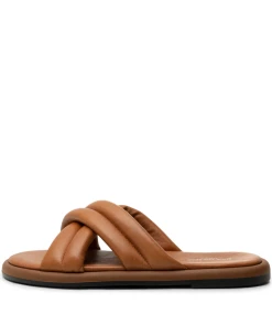 Shoe The Bear Lotta Cross Tan Leather Mule -Fashion Clothing ShoeTheBearLottaTanCrossMule