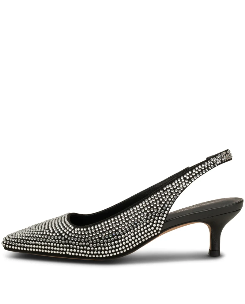 Shoe The Bear Maxine Black Sling Back Kitten Heels 4 Shoe The Bear Maxine Black Sling Back Kitten Heels - Image 2