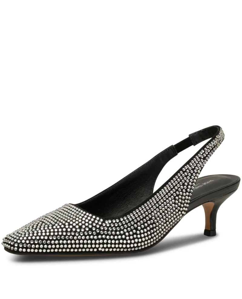 Shoe The Bear Maxine Black Sling Back Kitten Heels 3 Shoe The Bear Maxine Black Sling Back Kitten Heels